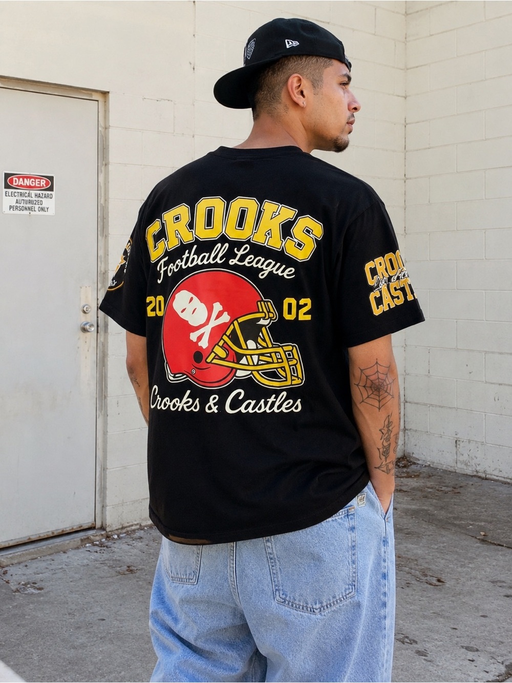 Crooks & Castles Troublemakers Football League Graphic Tee NWT M